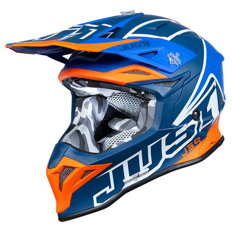 Casco de motocross Just1 J39 Thruster azul fuxia
